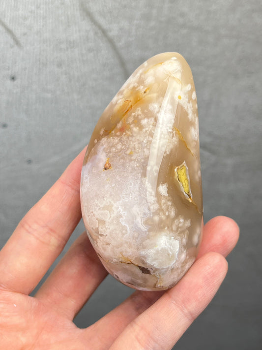 Blomster Agat Håndstein