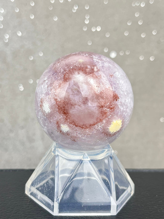 Blomster Agat med kvarts/ametyst Kule