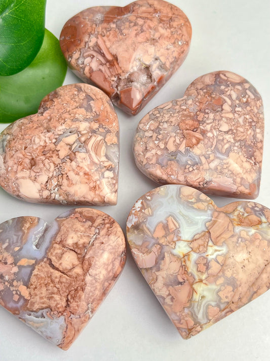 Rosa Agat hjerte (Cotton Candy Agate)
