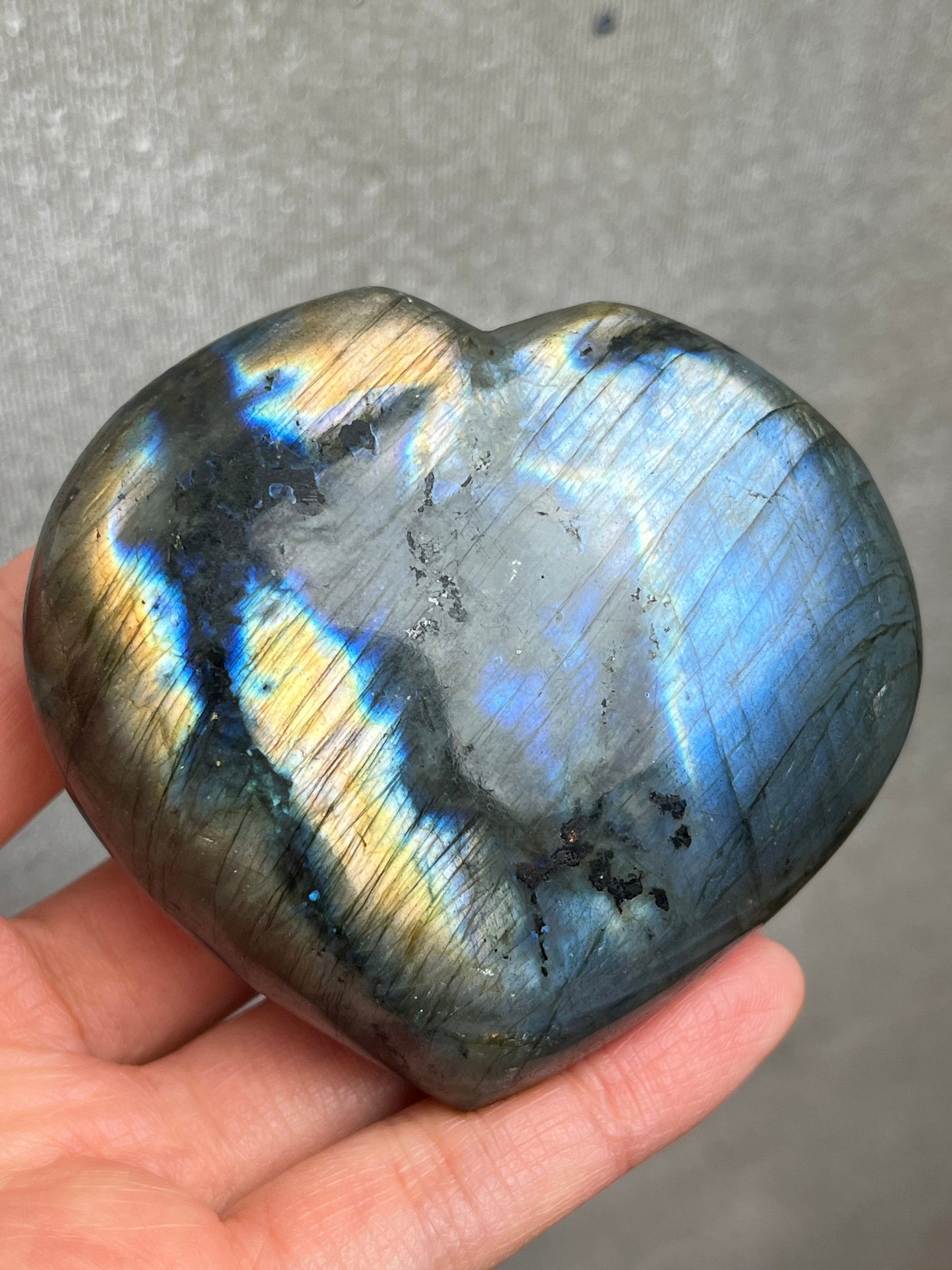 Labradoritt Hjerte 7.4cm