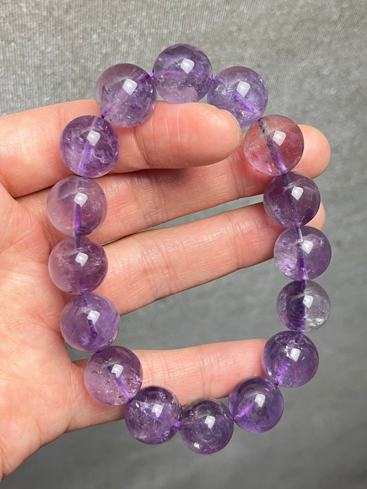Ametyst armbånd 13mm+