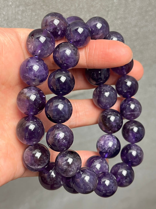 Ametyst armbånd 13-14mm+