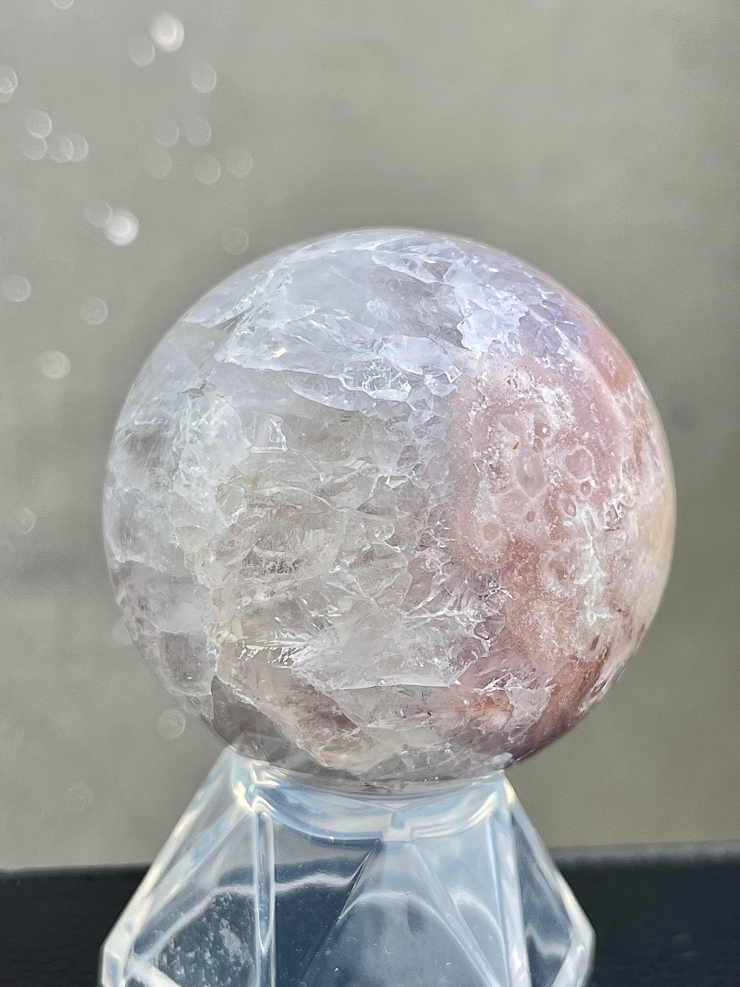 Blomster Agat med kvarts/ametyst Kule