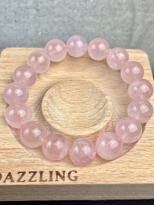Rosenkvarts armbånd 13mm+