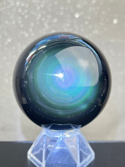 Regnbue obsidian kule