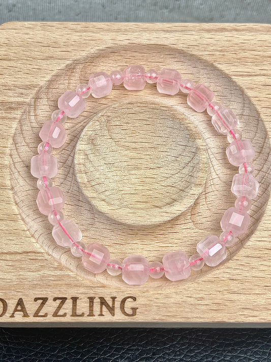 Rosenkvarts armbånd 6-7mm+