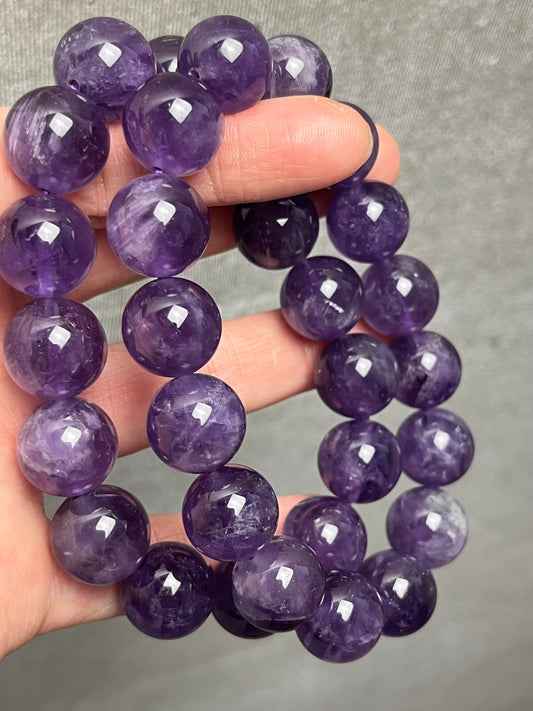 Ametyst armbånd 13-14mm+