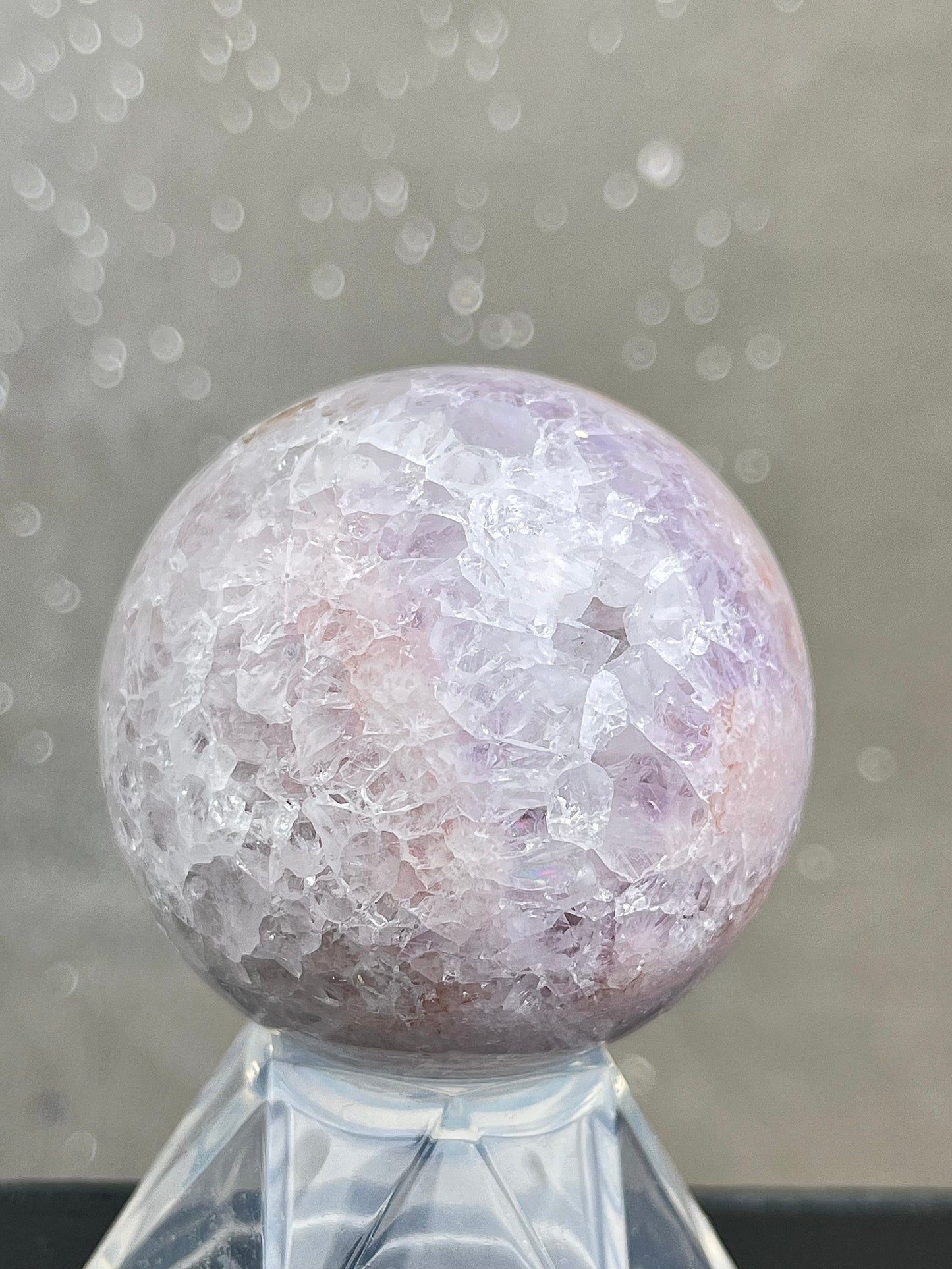 Blomster Agat med kvarts/ametyst Kule