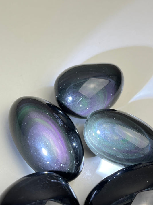 Obsidian Regnbue tromlet 30-45mm