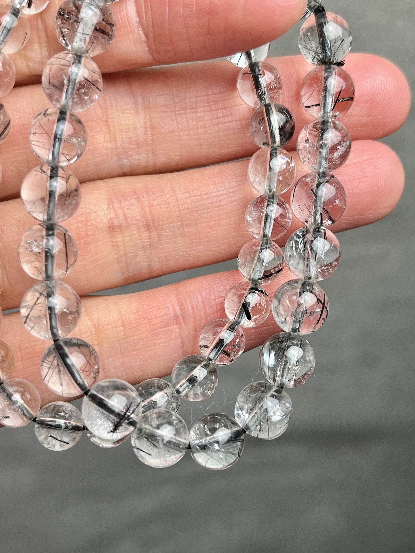 Turmalinkvarts armbånd 7-8mm+