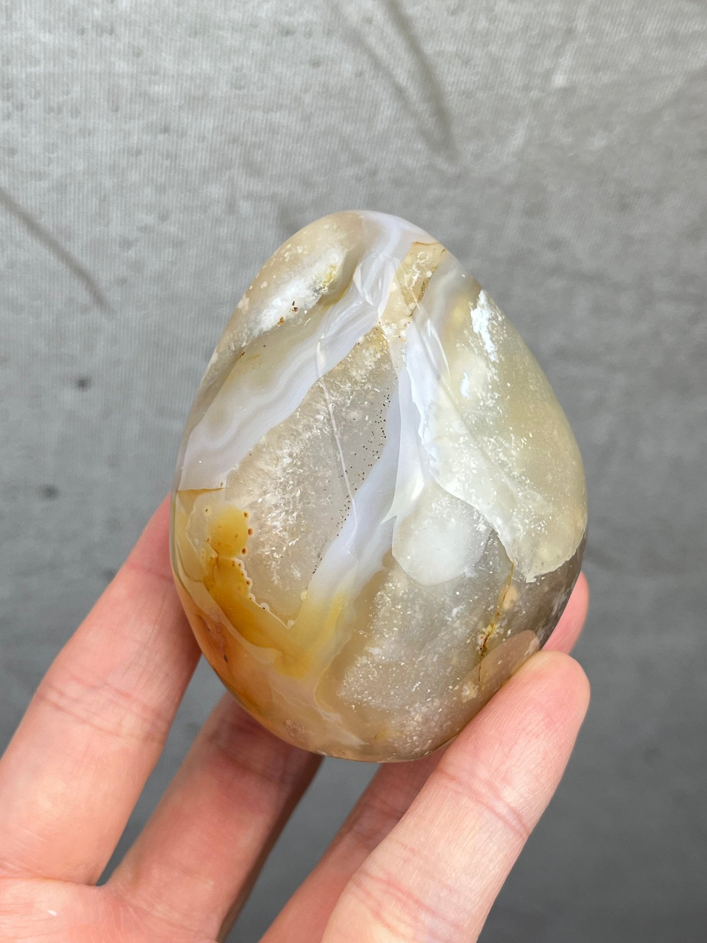 Blomster Agat Håndstein