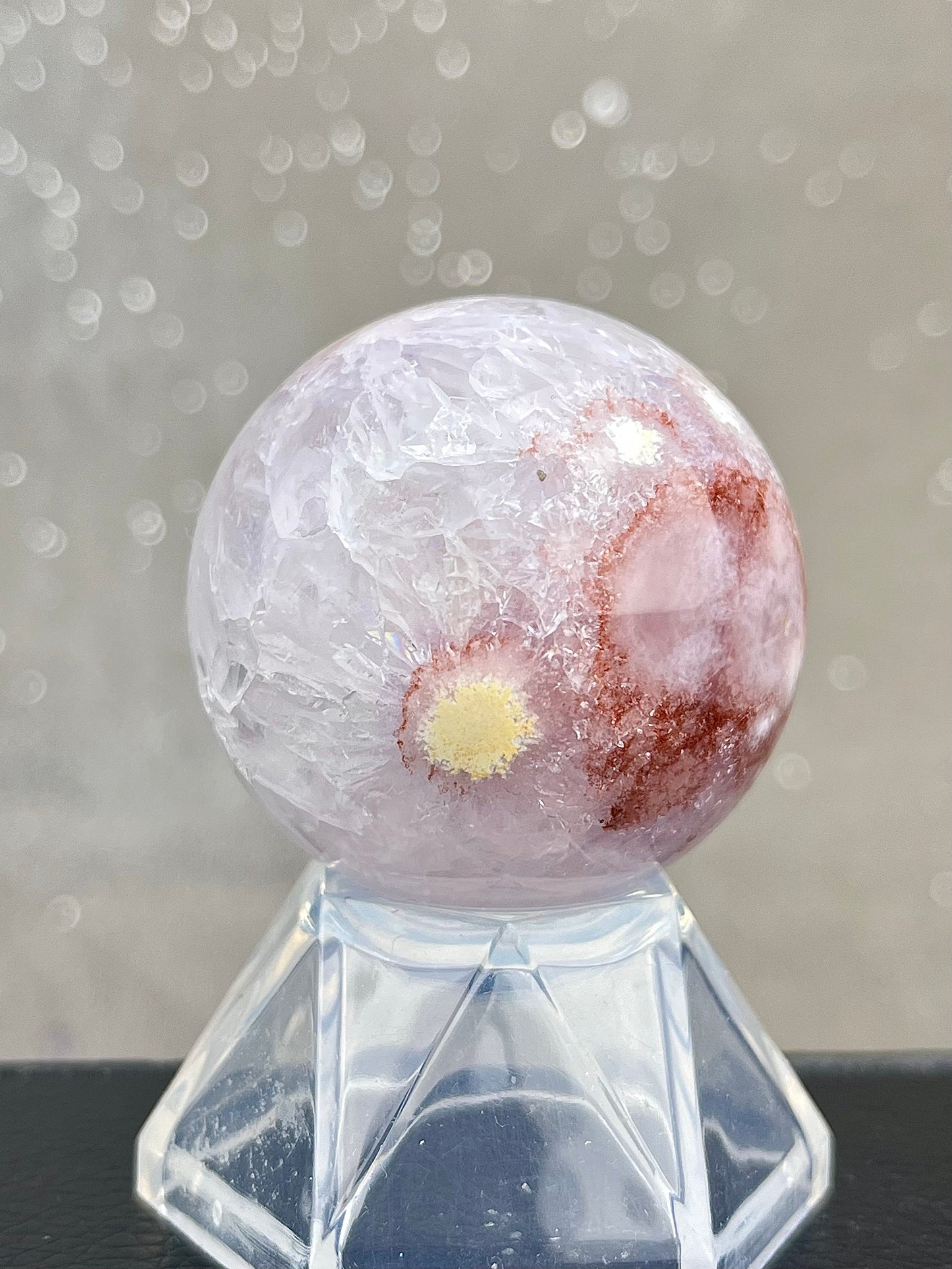 Blomster Agat med kvarts/ametyst Kule