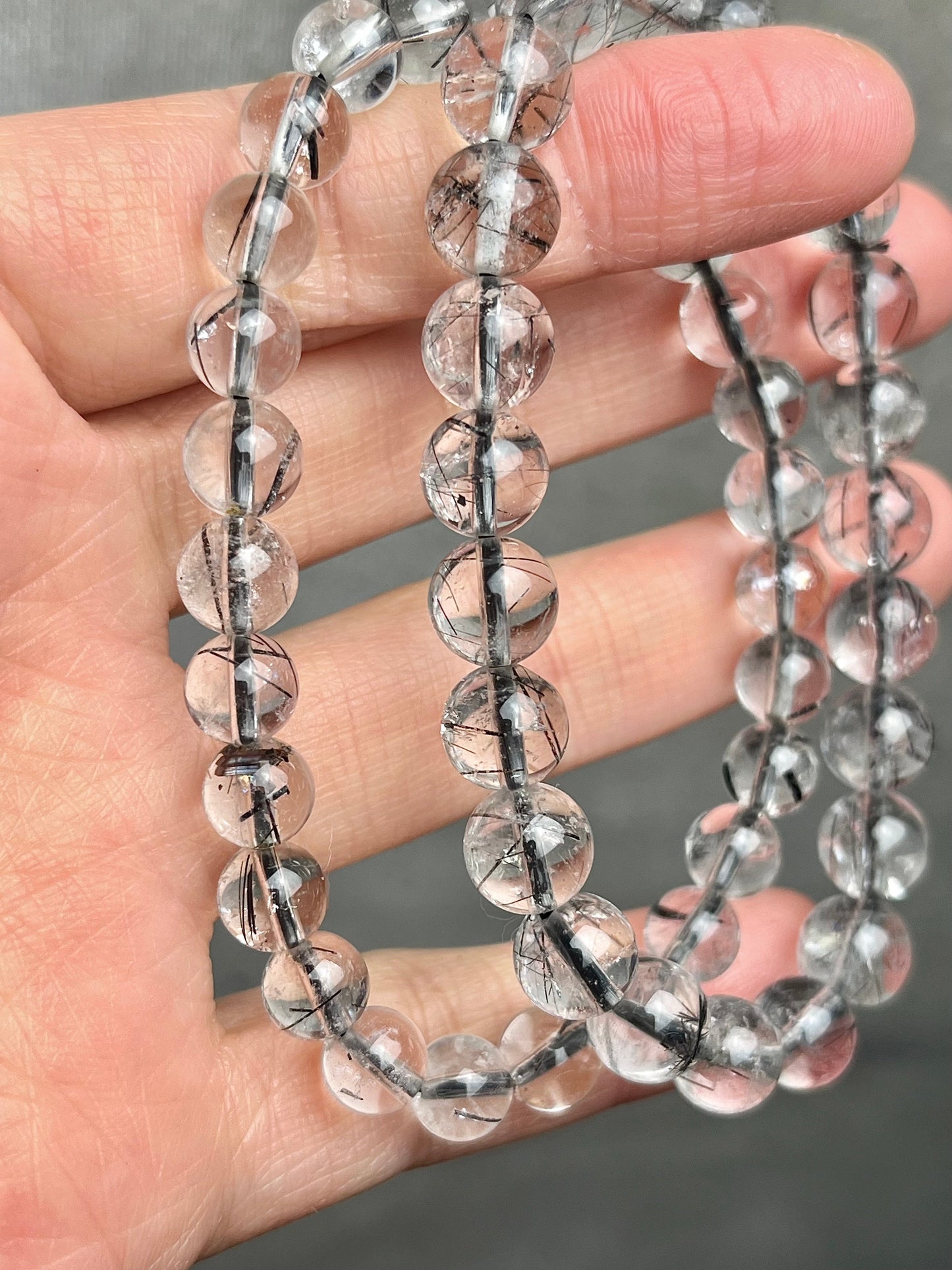 Turmalinkvarts armbånd 7-8mm+