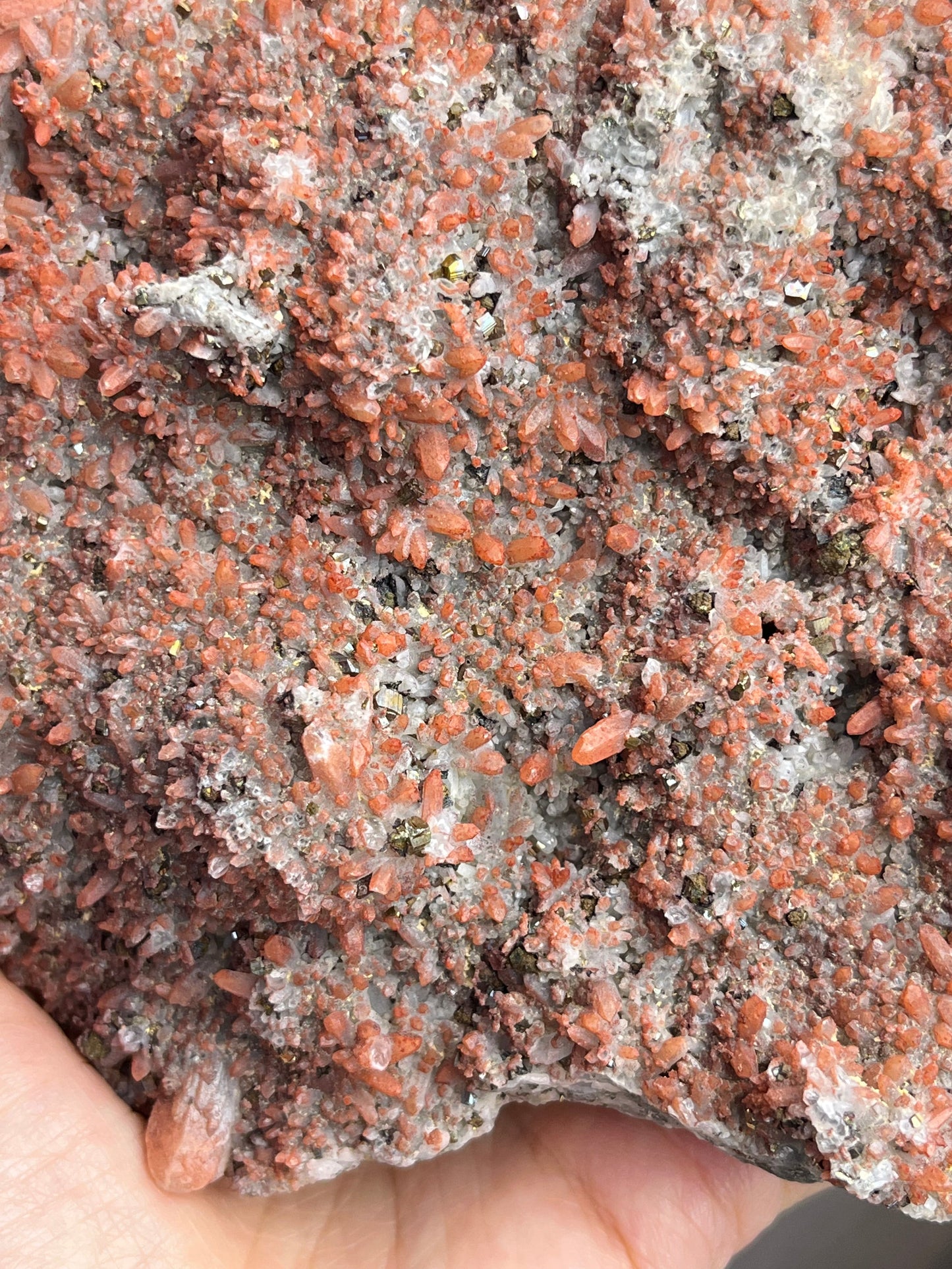 Kvarts med hematitt og pyritt