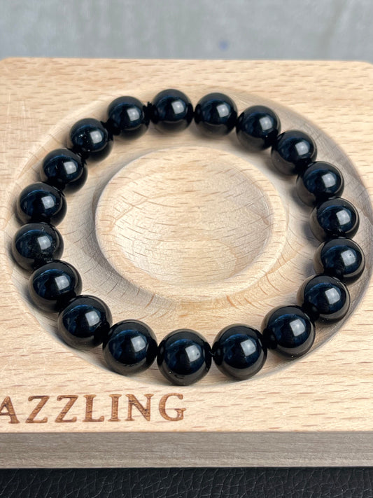 Obsidian armbånd 10mm+