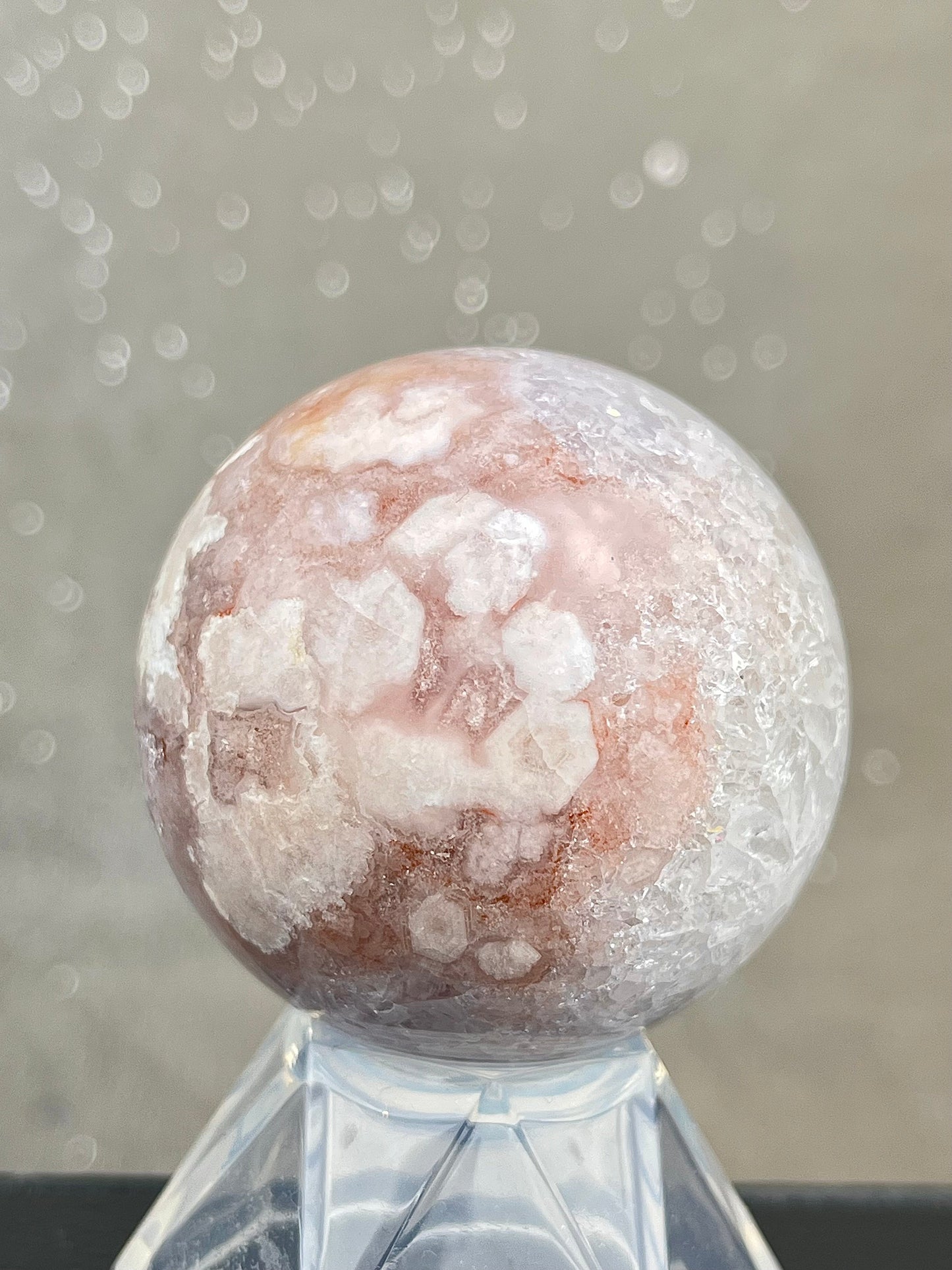 Blomster Agat med kvarts/ametyst Kule