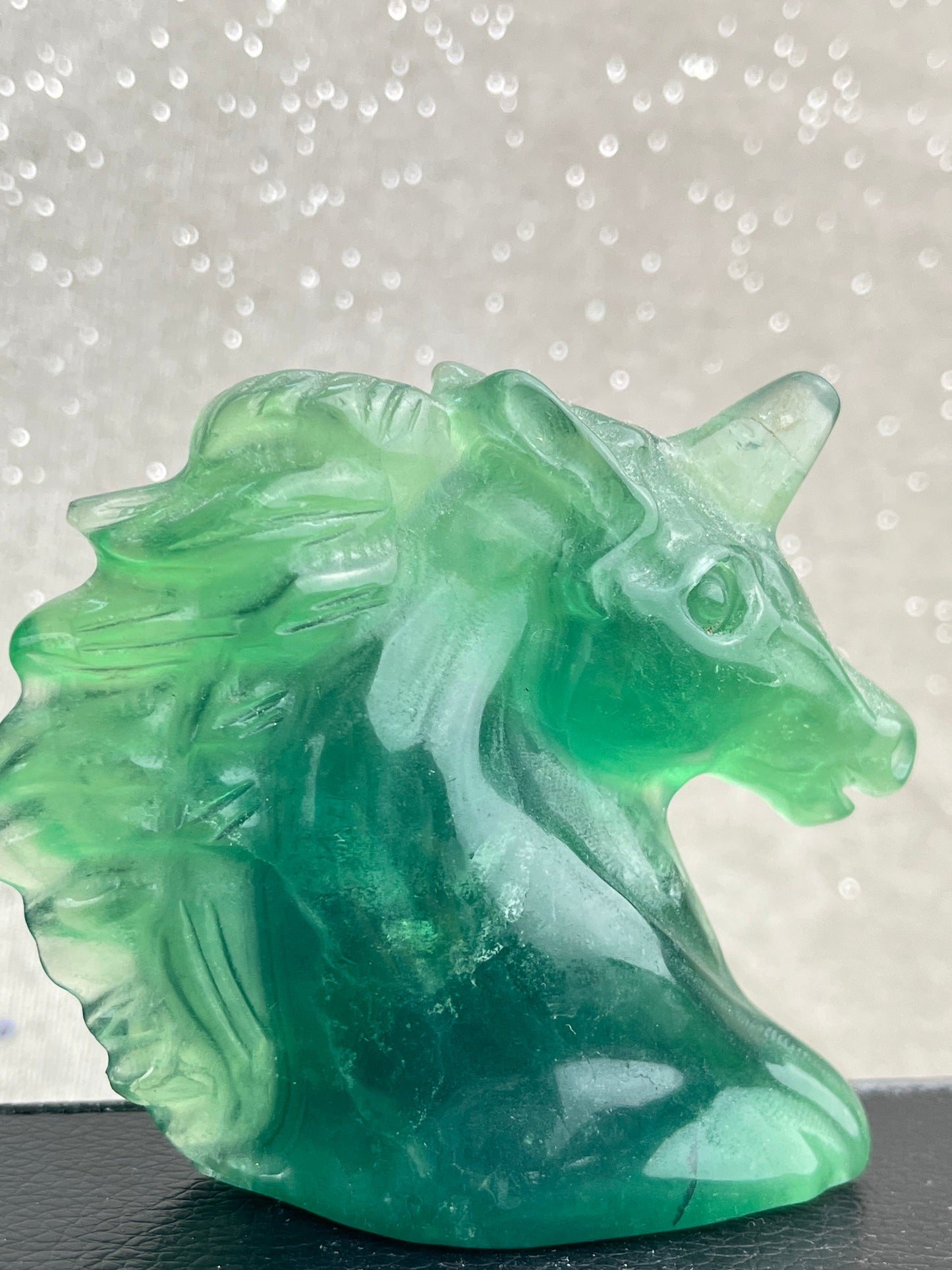 Grønn Fluoritt Enhjørning 7cm