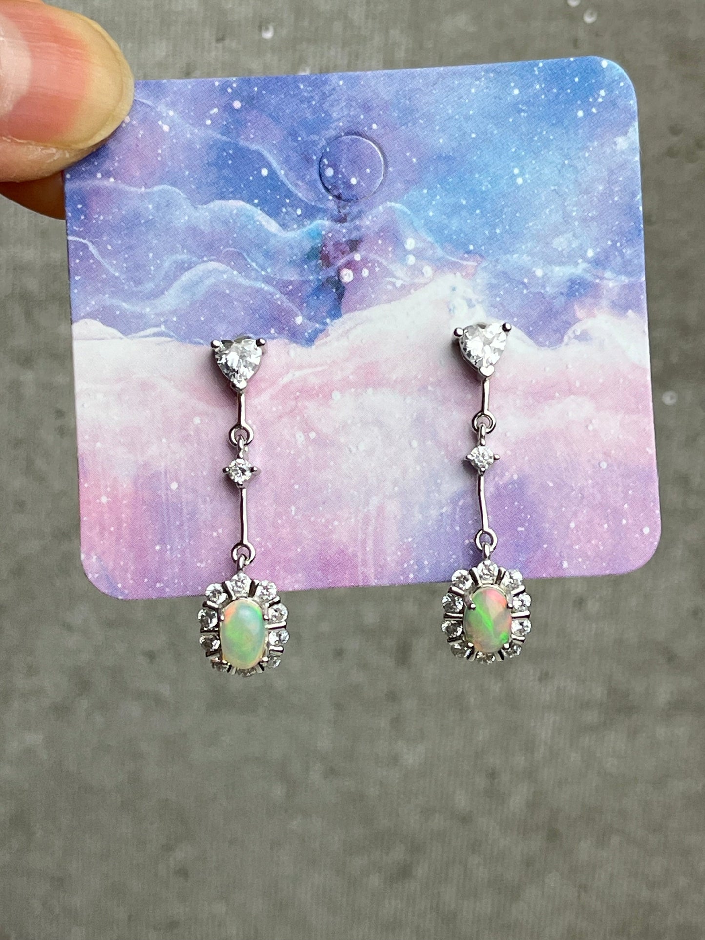 Opal øredobber i 925 sterling sølv