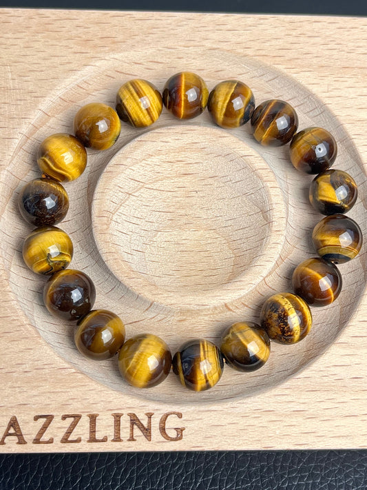 Tigerøye armbånd 9-10mm+