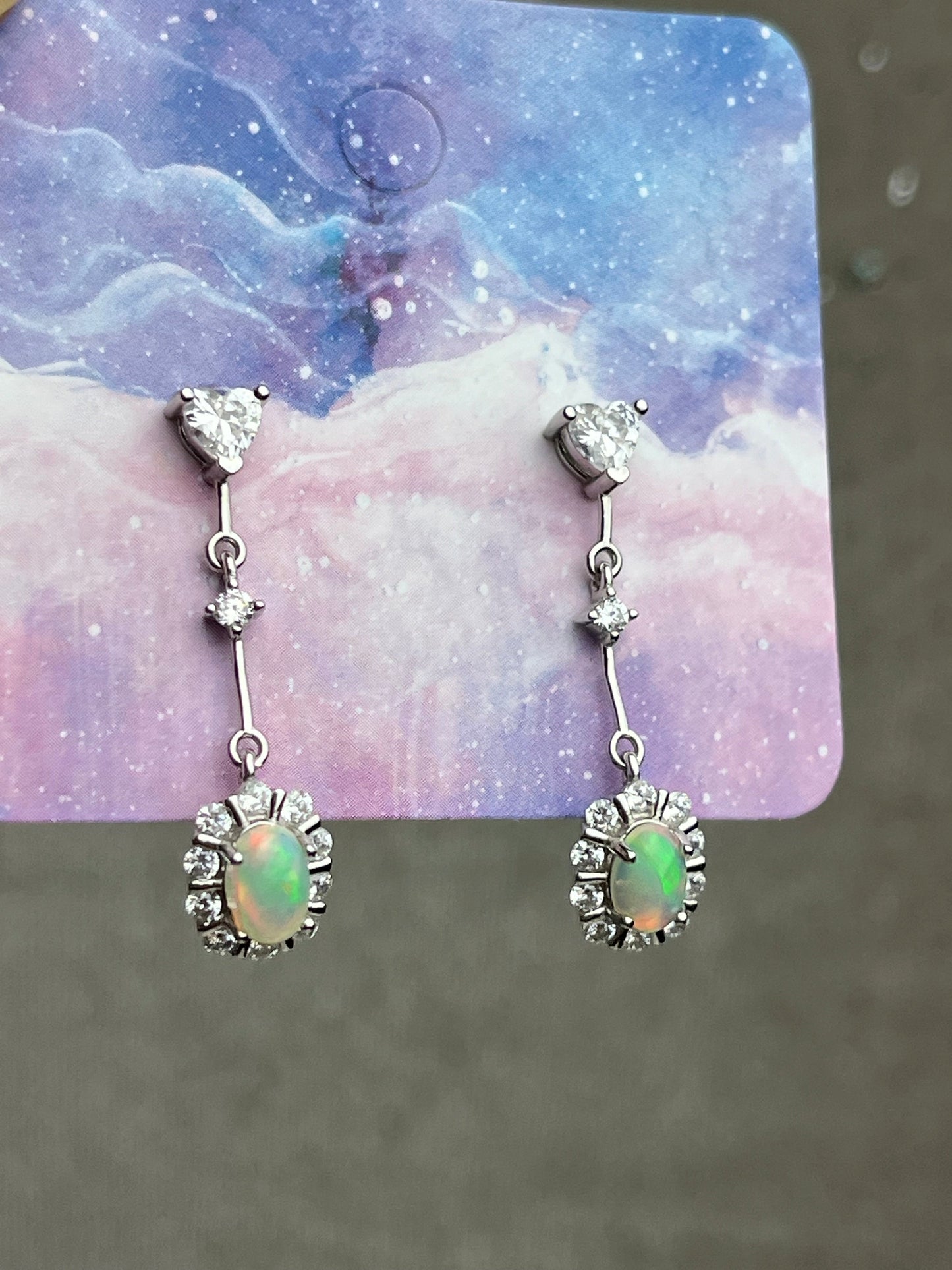 Opal øredobber i 925 sterling sølv