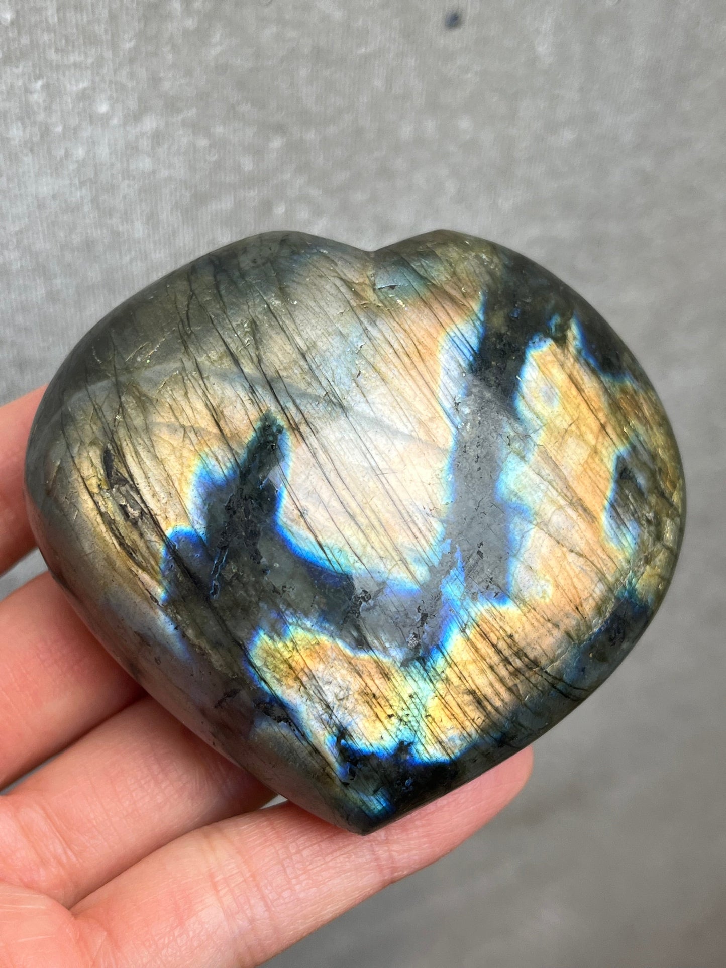 Labradoritt Hjerte 7.4cm