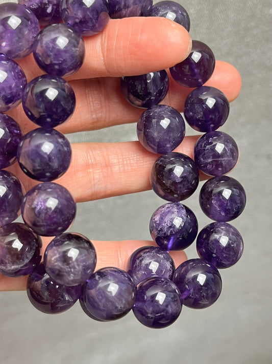 Ametyst armbånd 13-14mm+