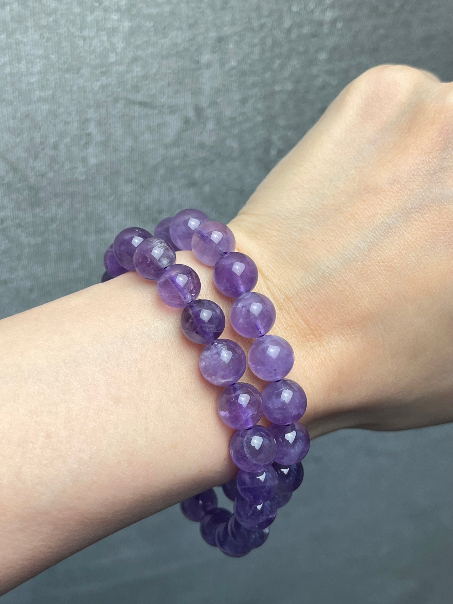 Ametyst armbånd 9-10mm+
