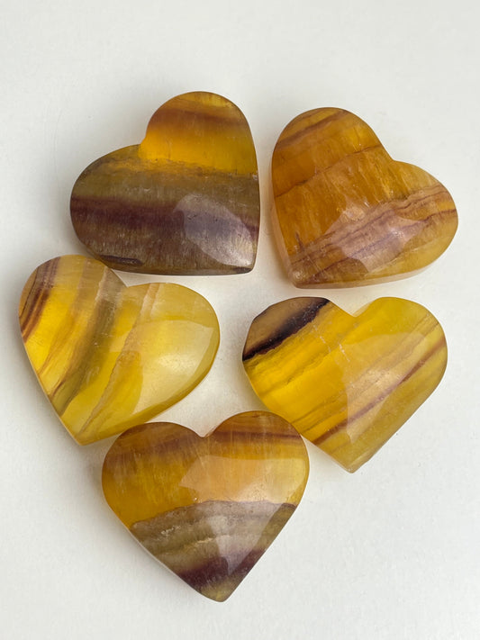 Gul Fluoritt Hjerte