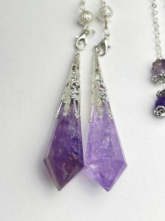Ametyst Anheng/Pendel med kjede