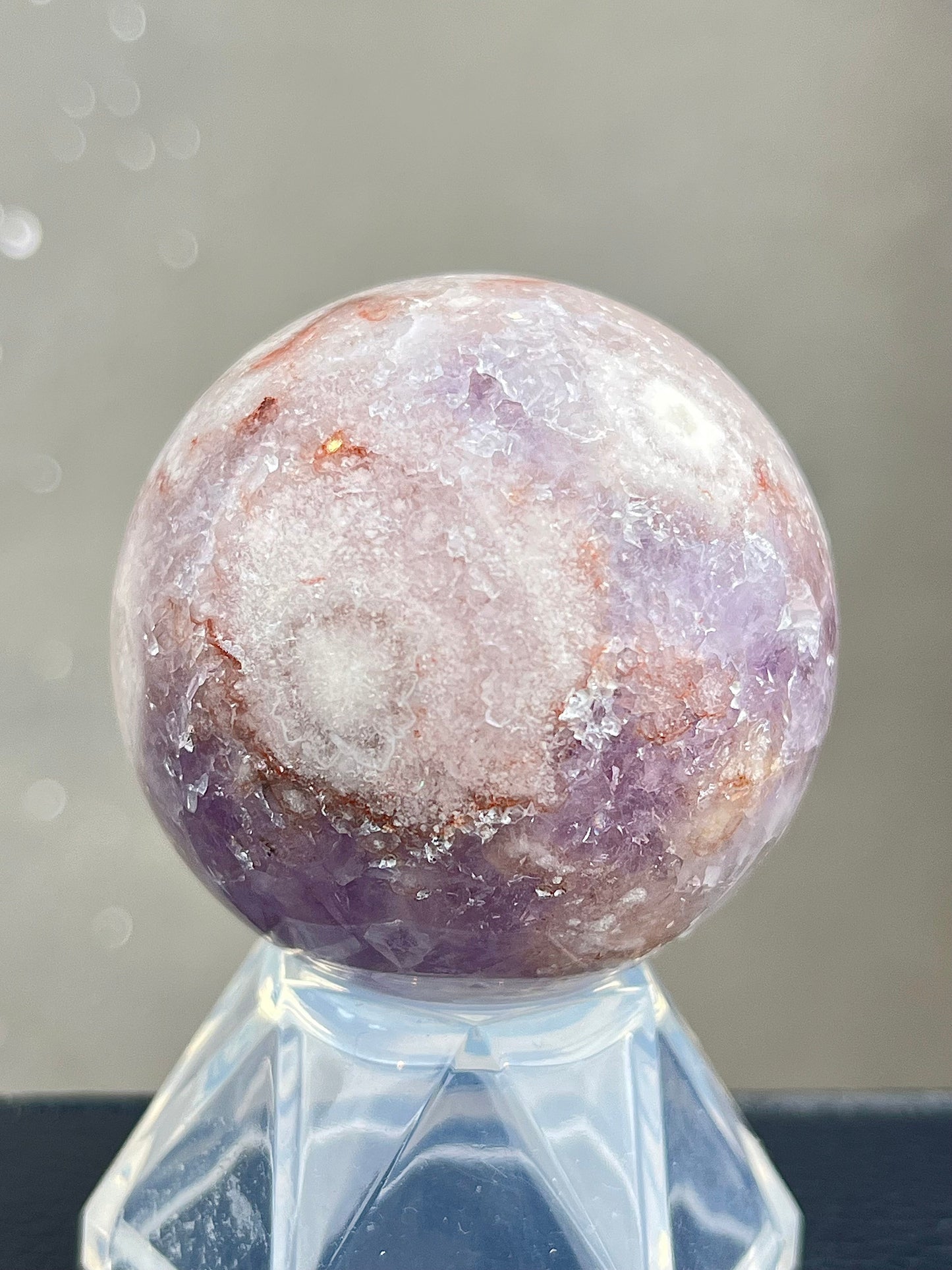 Blomster Agat med kvarts/ametyst Kule