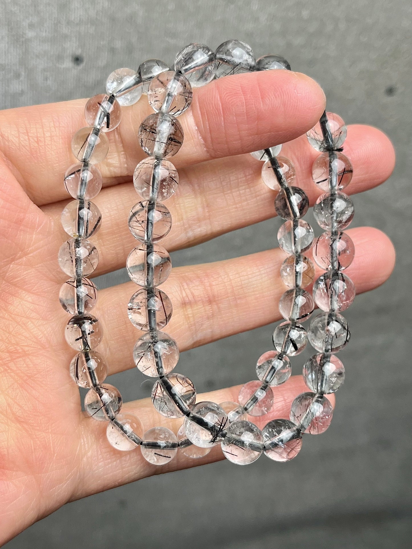 Turmalinkvarts armbånd 7-8mm+