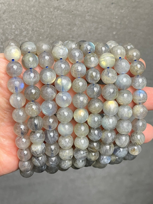 Labradoritt armbånd 8-9mm+