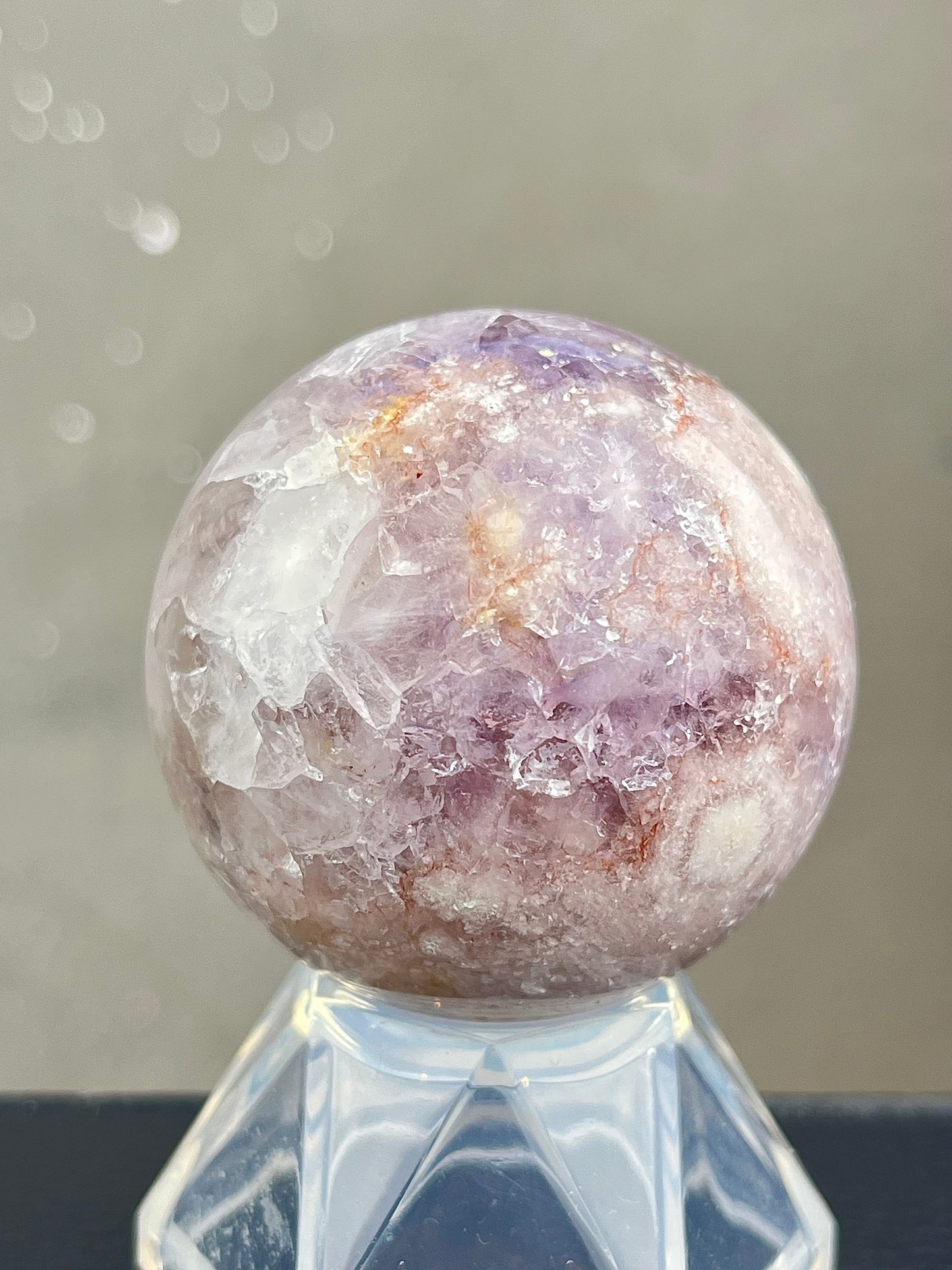 Blomster Agat med kvarts/ametyst Kule