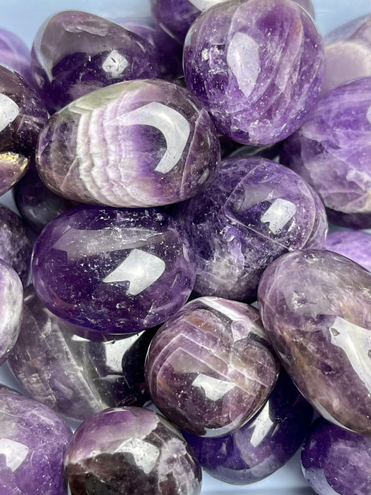 Bånd Ametyst tromlet 20-35mm