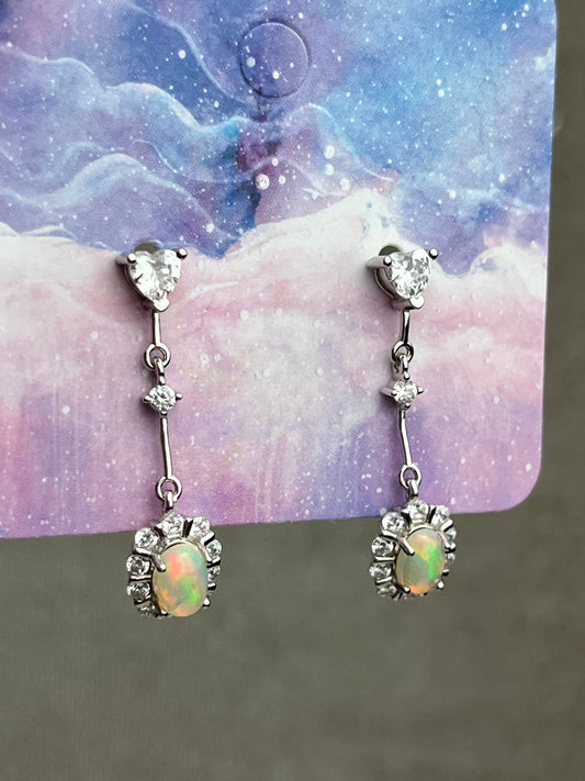 Opal øredobber i 925 sterling sølv
