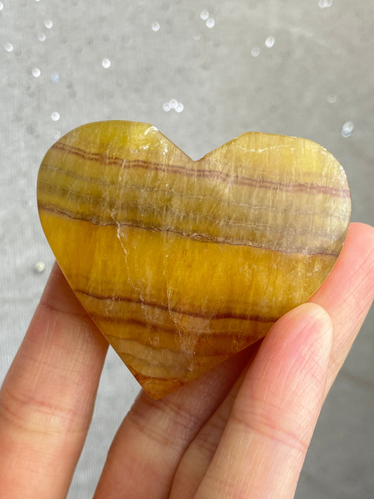 Gul Fluoritt Hjerte