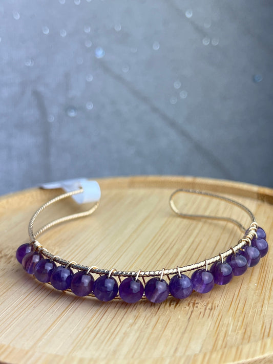 Ametyst- Håndlaget armbånd