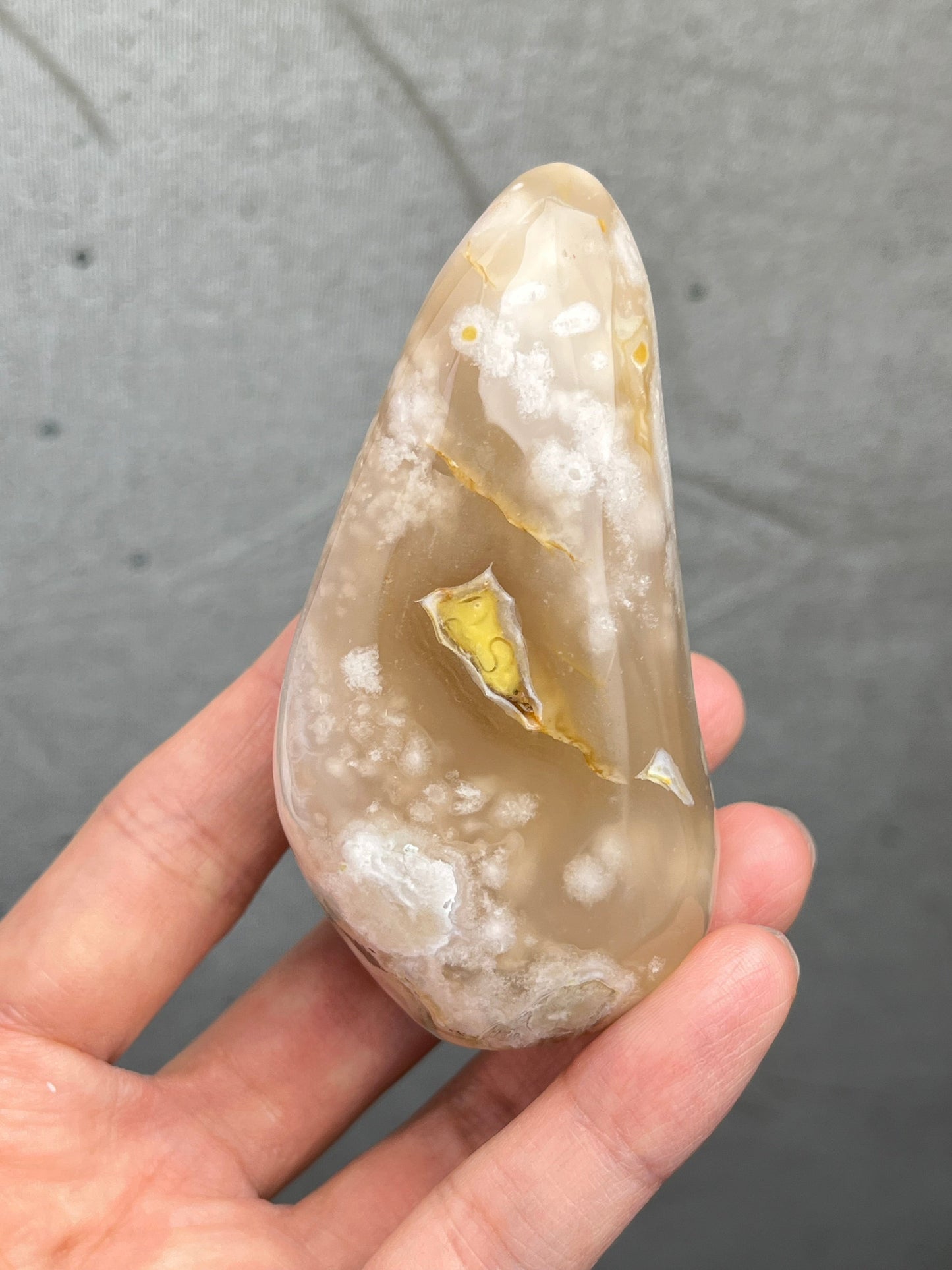 Blomster Agat Håndstein