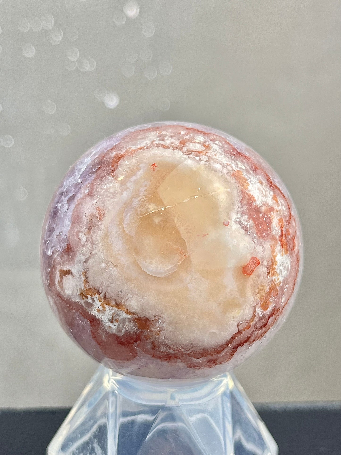 Blomster Agat med kvarts/ametyst Kule