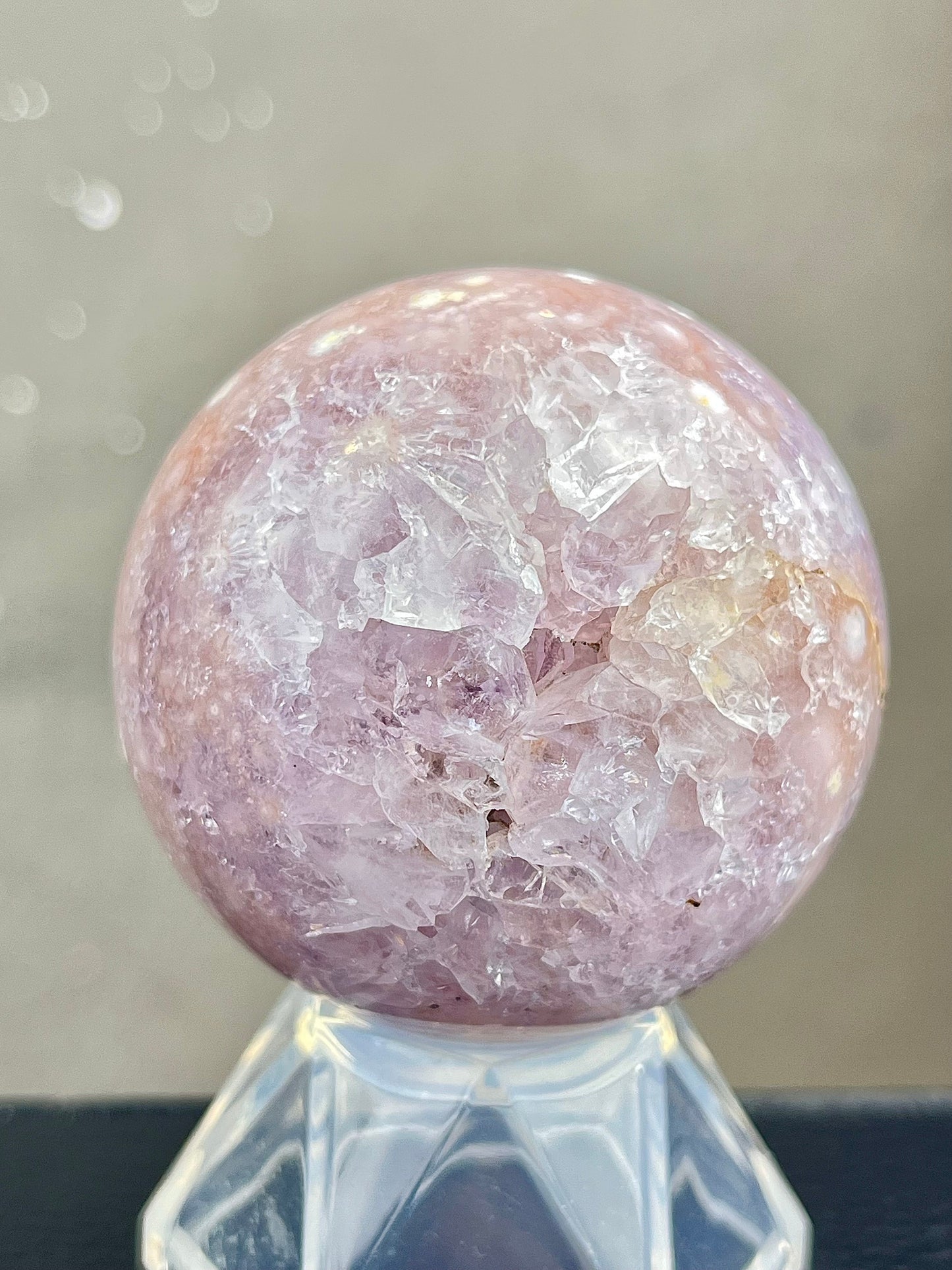 Blomster Agat med kvarts/ametyst Kule