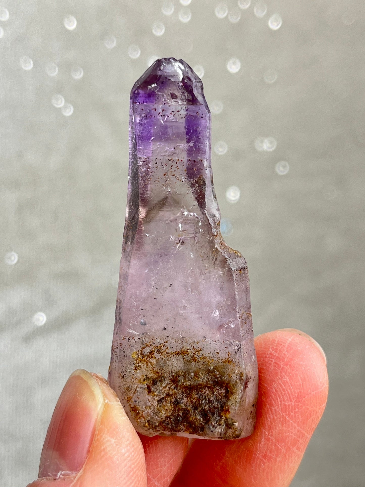 Røykkvarts+Ametyst med hematitt 2-4cm (Shangaan Amethyst)