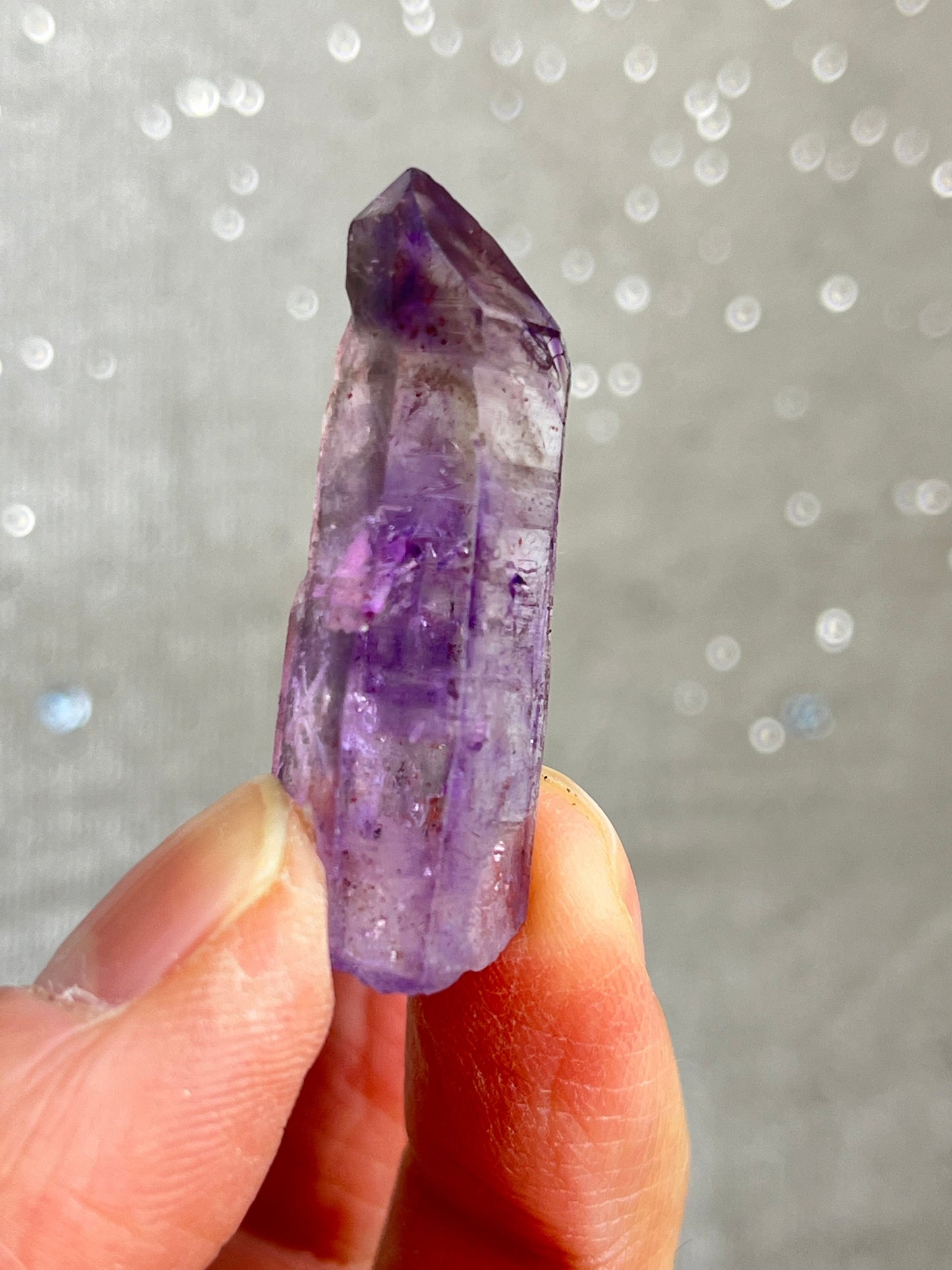 Røykkvarts+Ametyst med hematitt 2-4cm (Shangaan Amethyst)