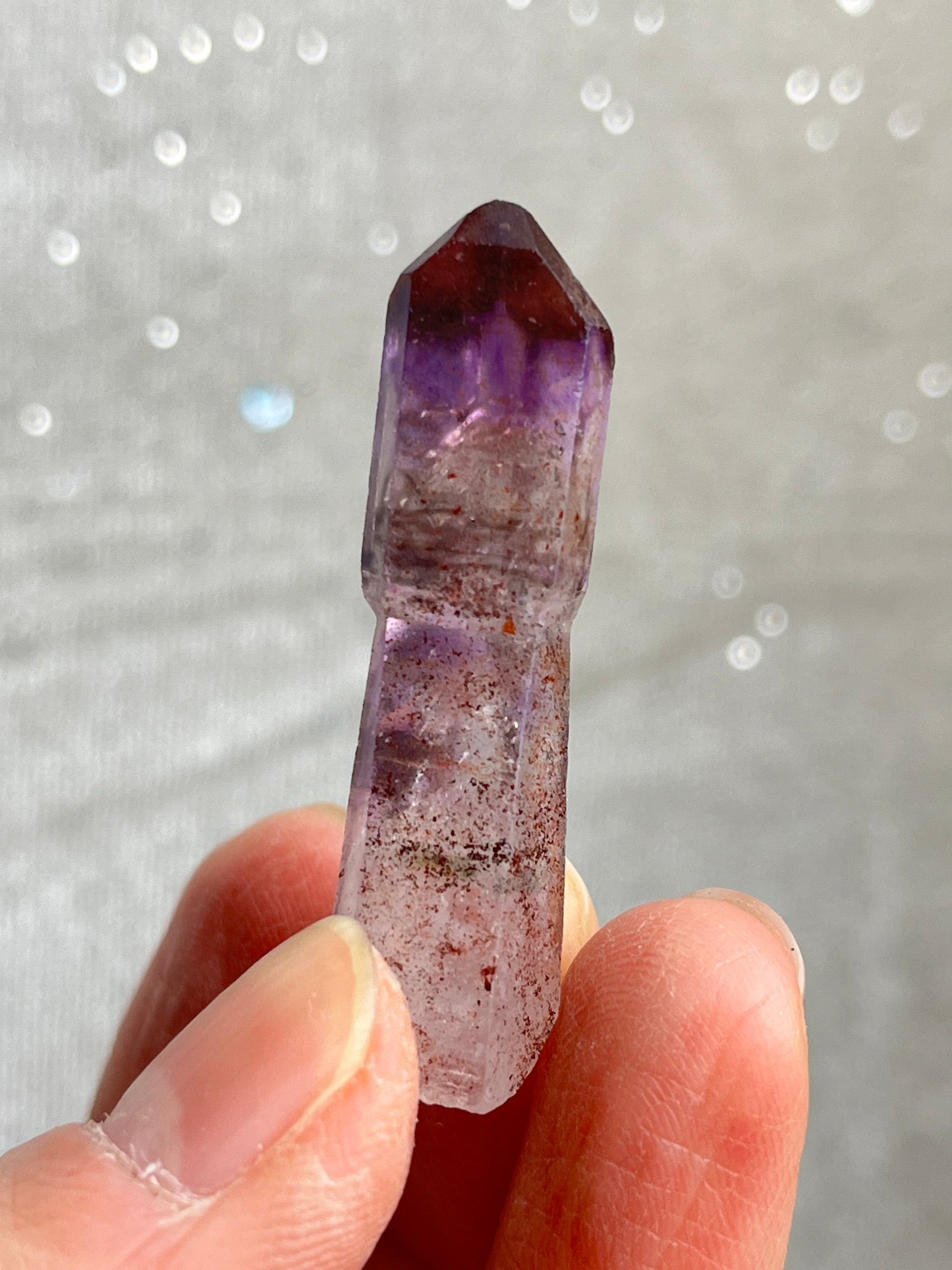 Røykkvarts+Ametyst med hematitt 2-4cm (Shangaan Amethyst)