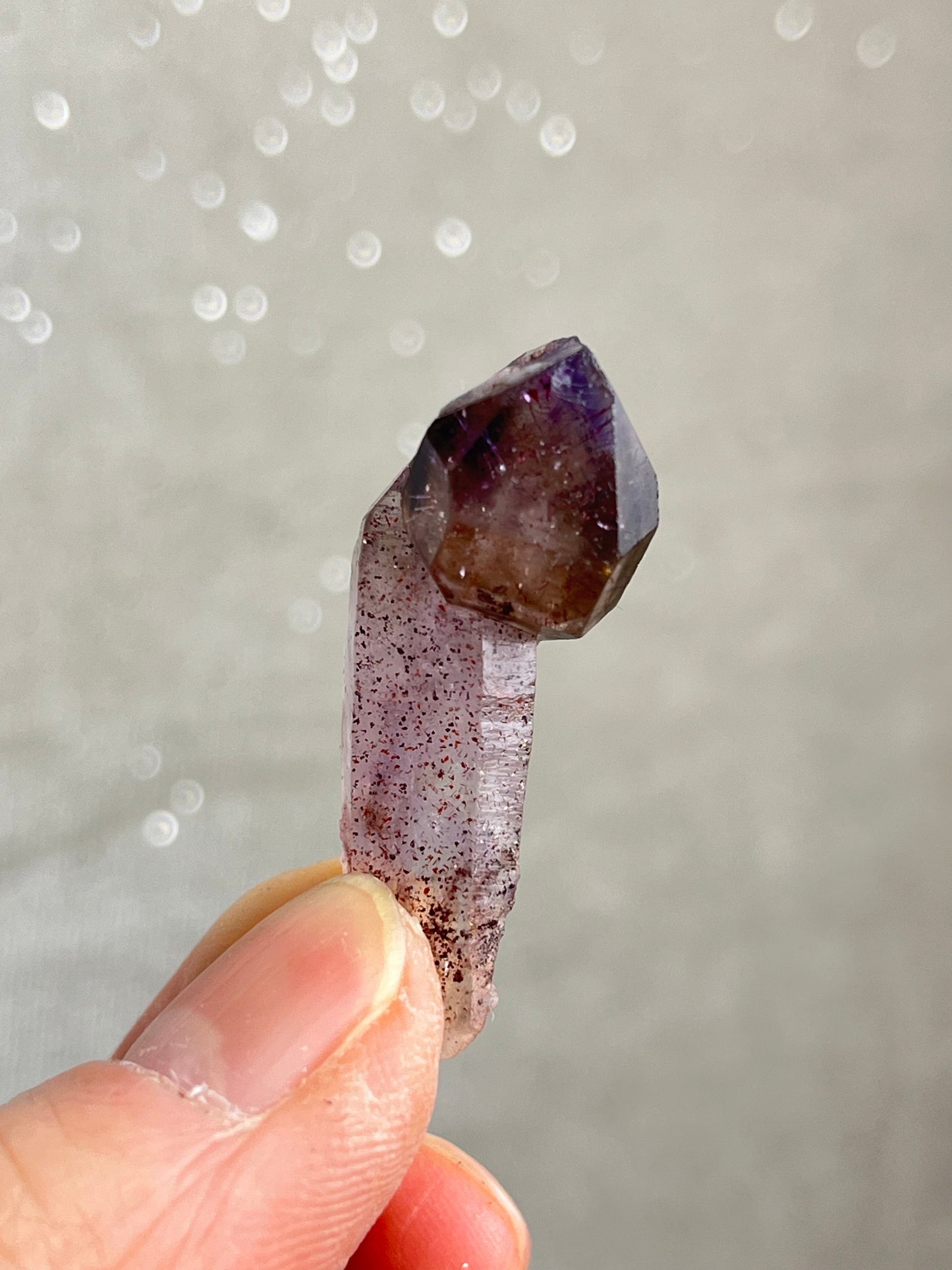 Røykkvarts+Ametyst med hematitt 2-4cm (Shangaan Amethyst)